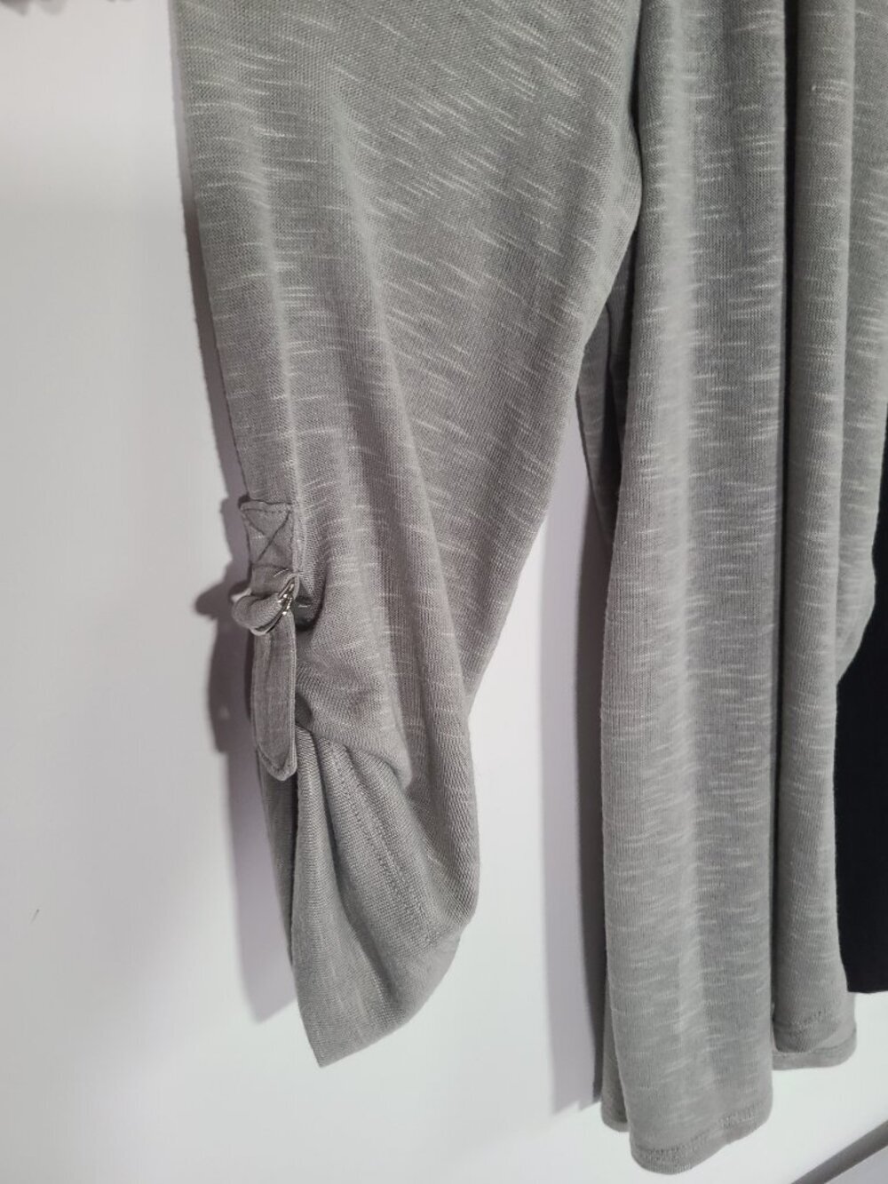 Notations Twin Set Blouse Top Gray Black With Scarf NWT - Picture 4 of 15